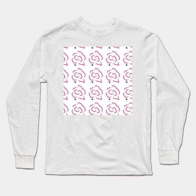 Background illustration white floral, decorative design pattern, ornament with flowers Long Sleeve T-Shirt by grafinya